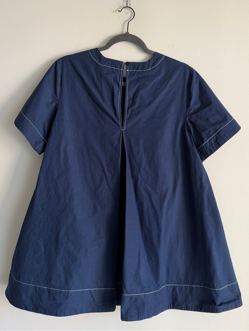 Maeve Anthropologie Emmy Contrast Stitch Swing Dress XS Navy - Picture 3 of 7